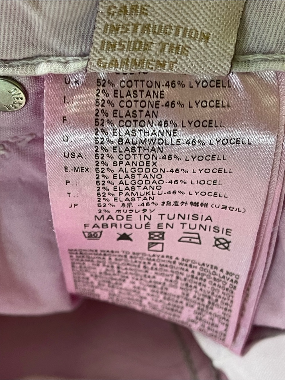 Diesel Fayza JoggJeans Pink Boyfriend Tapered Jeans Pants W26 - Picture 15 of 15